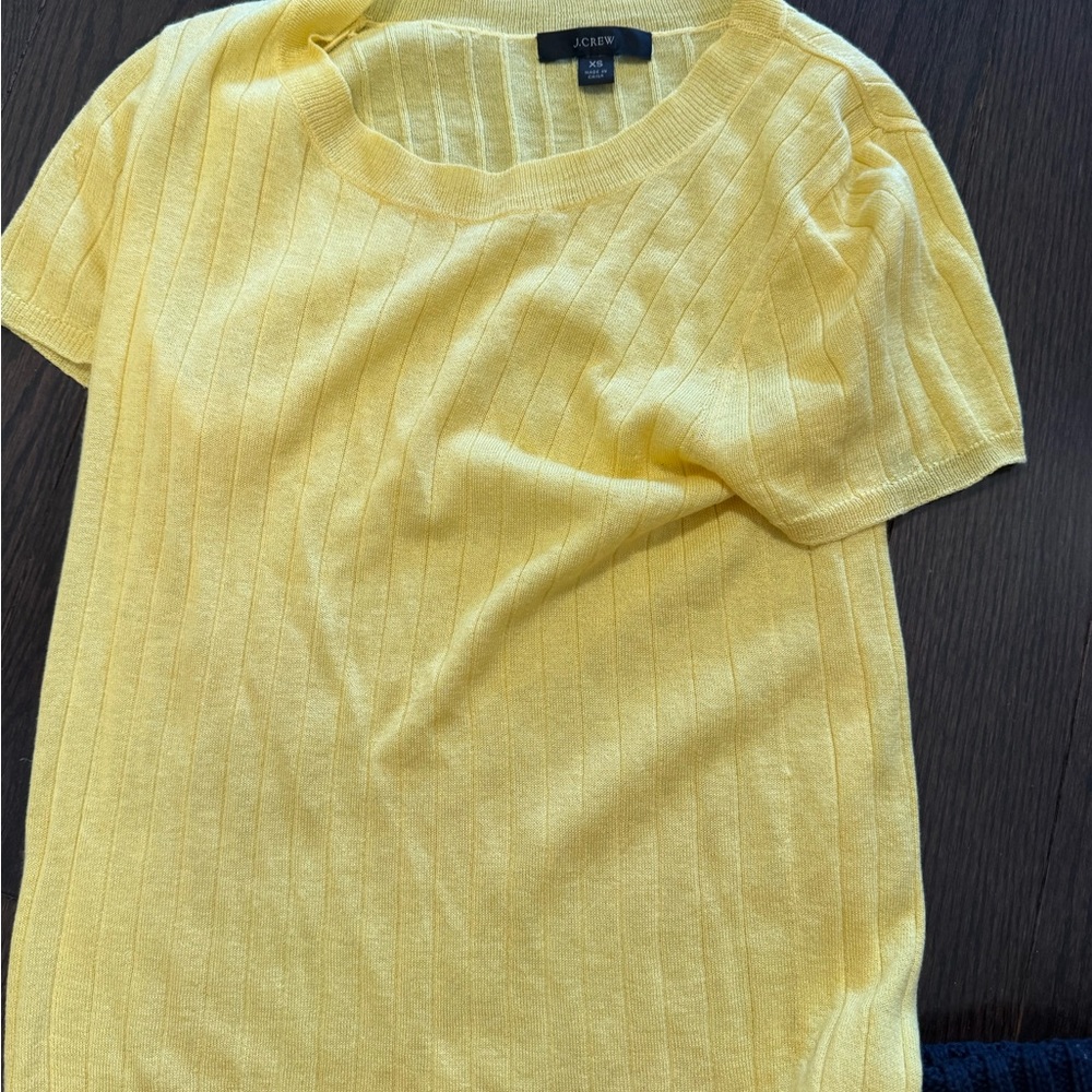 J. Crew Yellow Ribbed Short Sleeve T-Shirt